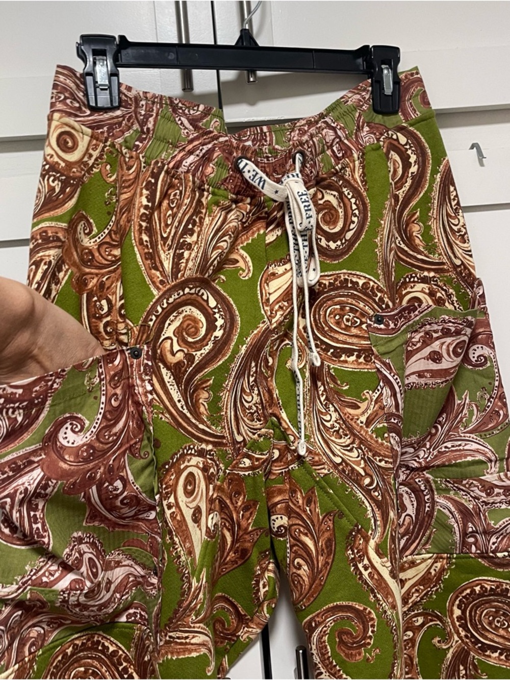 NWT Free People We the Free Jet Set Knit Pull On Pants in Green Combo $168 - Picture 10 of 11